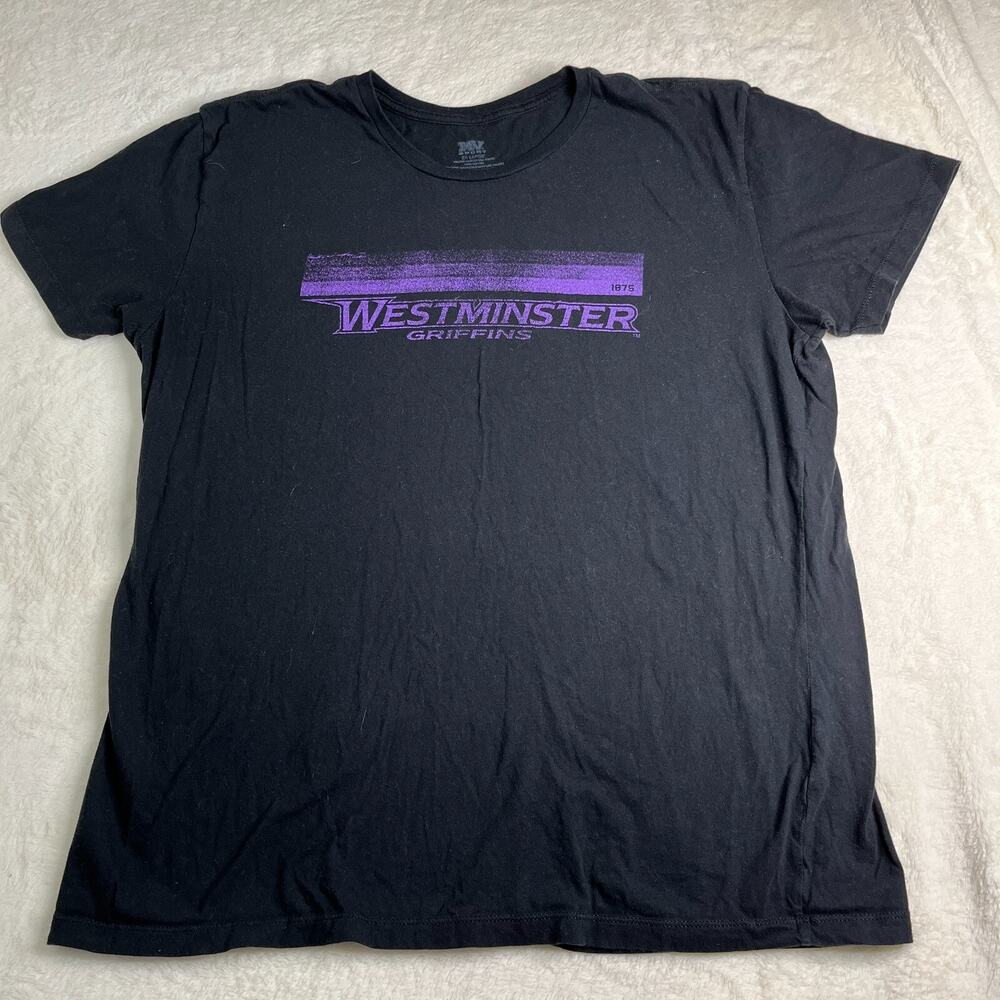 Westminster Griffins Cotton Graphic Black T Shirt 2XL